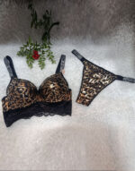 Leopar desenli sütyen takımı