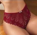 Bordo Dantel Tanga - Görsel 3