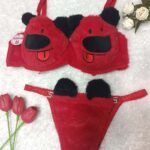 Kırmızı Peluş Sütyen Takımı