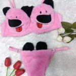 Pembe Peluş Sütyen Takımı