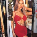 Kadın Kırmızı Zincir Detaylı Askılı Gece Elbise